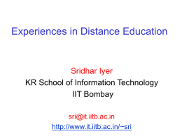 PPT source - Kanwal Rekhi School of Information Technology, IIT