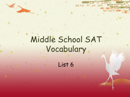 List 6 SAT Vocabulary