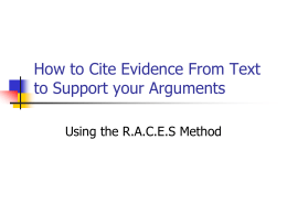 Citing Textual Evidence Presentation