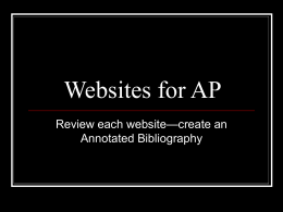 Websites for AP
