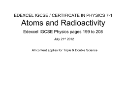 IGCSE Atomic Physics and Radioactivity presentation