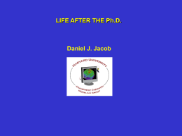 Life after the Ph.D. - Atmospheric Chemistry Modeling Group