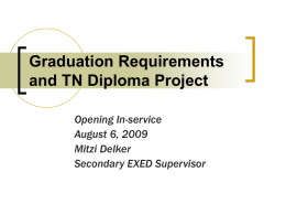Graduation Requirements and TN Diploma Project