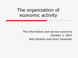 The organization of economic activity