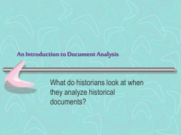 Document Analysis Lesson