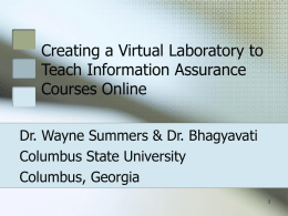 Creating a Virtual Laboratory to Teach Information Assurance