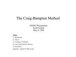 The Craig-Bampton Method
