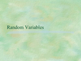 8-7 Cont`d Random Variables Notes