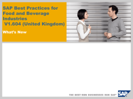SAP Best Practices for Consumer Products