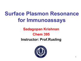 Surface Plasmon Resonance for Immunoassays