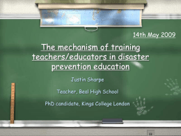 The mechanism of training teachers/educators in disaster prevention