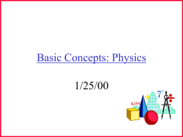 Basic Concepts: Physics