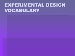 experimental design vocabulary