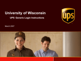 UPS Generic Logon Powerpoint