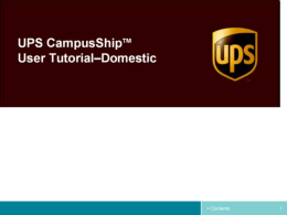 UPS CampusShipTM User How