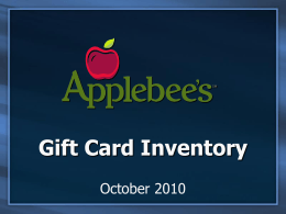 Gift Card Inventory - Apple American Group