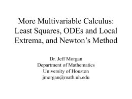 Applications of Multivariable Calculus
