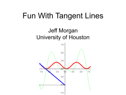 Fun With Tangent Lines - University of Houston