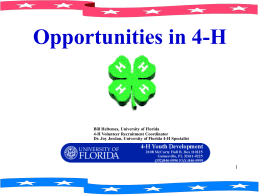 Opportunities in 4-H