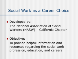 Exploring Social Work as a Career - National Association of Social