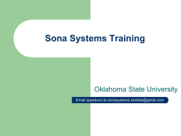 Sona Systems Training - Psychology at Oklahoma State University