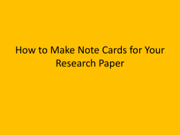How to Make Note Cards for Your Research Paper