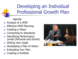 Developing Individual Professional Growth Plans