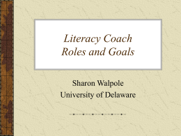 Literacy Coach Roles and Goals