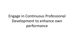 Engage in Continuous Professional Developmen to