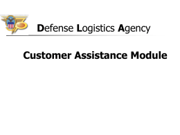 Defense Logistics Agency Customer Assistance Module