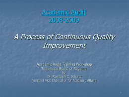 Academic Audit - Southwest Tennessee Community College