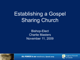 Establishing a Gospel sharing Church