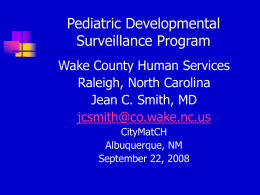 Pediatric Developmental Surveillance Program