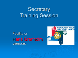 Secretary Training