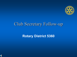 Rotary Secretary`s Session