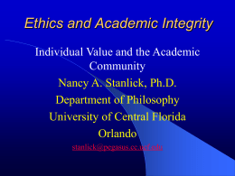 Ethics and Academic Integrity - Pegasus @ UCF