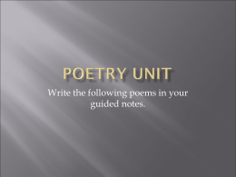 Poetry Unit - Rafael Tejada