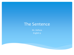 The Sentence - derezasclass