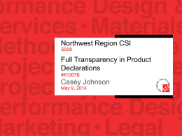 Title of presentation - CSI Northwest Region