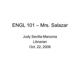 ENGL 101 – Ms. Salazar - Library