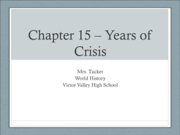Chapter 15 - Years of Crisis