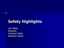 Safety Highlights - Department of Mechanical Engineering