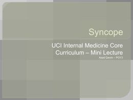 Syncope - Department of Medicine