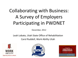 Survey of Employers Participating in PWDNET