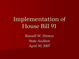 Implementation of House Bill 81 - Georgia Fiscal Management Council