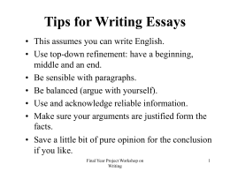 Tips for Writing Essays