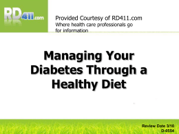 Nutrition Guidelines for Type 2 Diabetes (cont`d) Trans