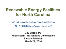 Renewable Energy Facilities in North Carolina