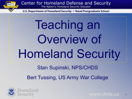 NPS Intro Course - Center for Homeland Defense and Security