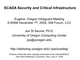 SCADA Security and Critical Infrastructure